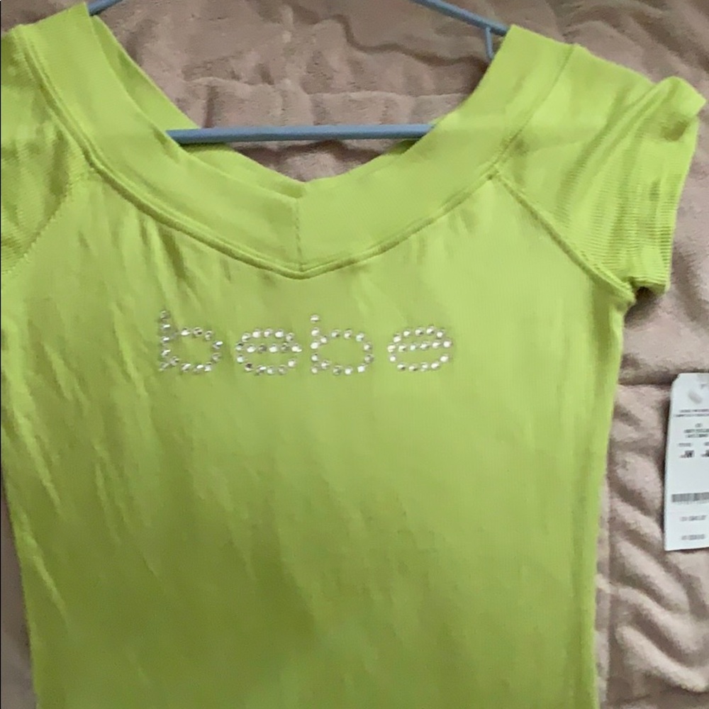 Bebe crew neck T-shirt never worn with logo
